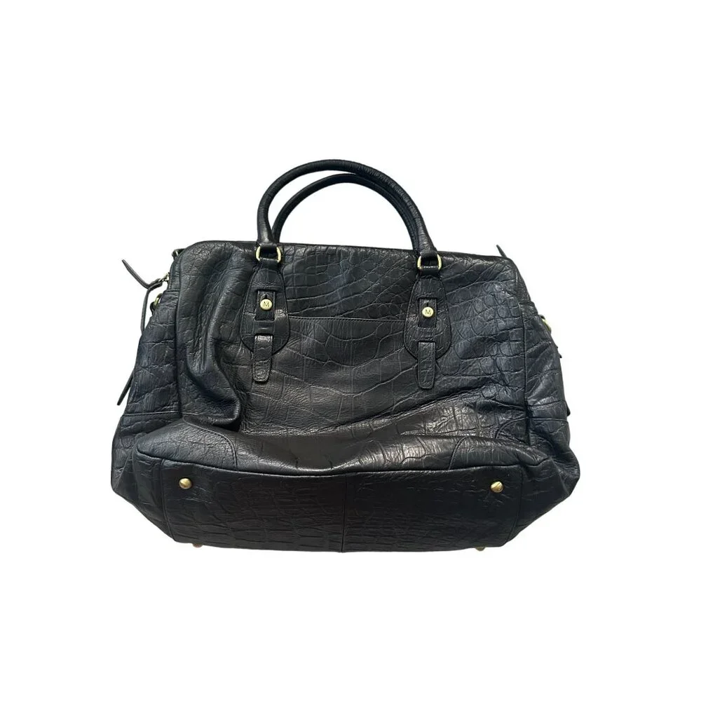 MARGOT Leather Animal Print Embosserd Satchel Handbag - Picture 7 of 9